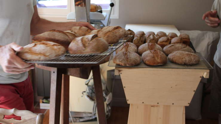 Fabrication écologique de Pain artisanal au levain au four à bois (59400 Séranvillers-Forenville)